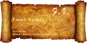 Faust Virgil névjegykártya